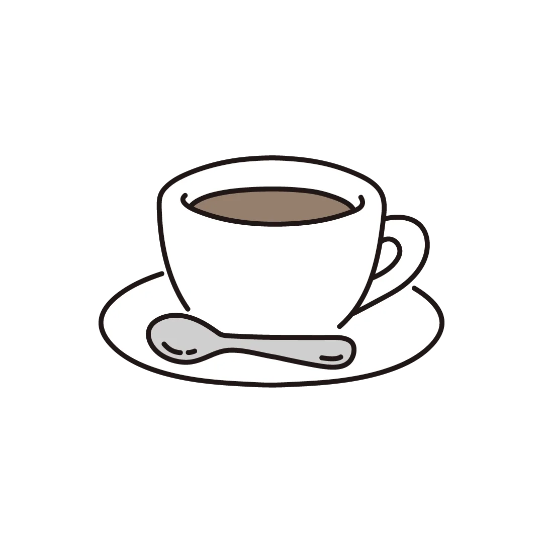 Illustration of a coffee cup on a saucer