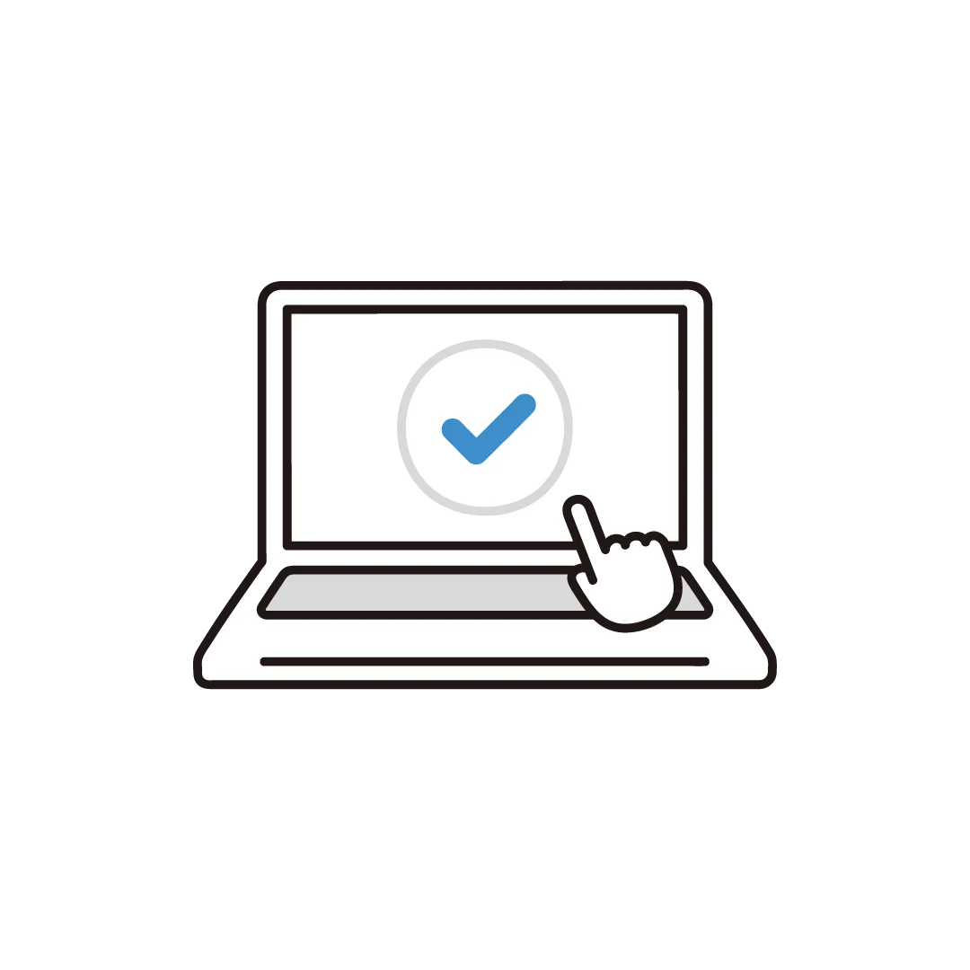 Illustration of a booking confirmation on a laptop
