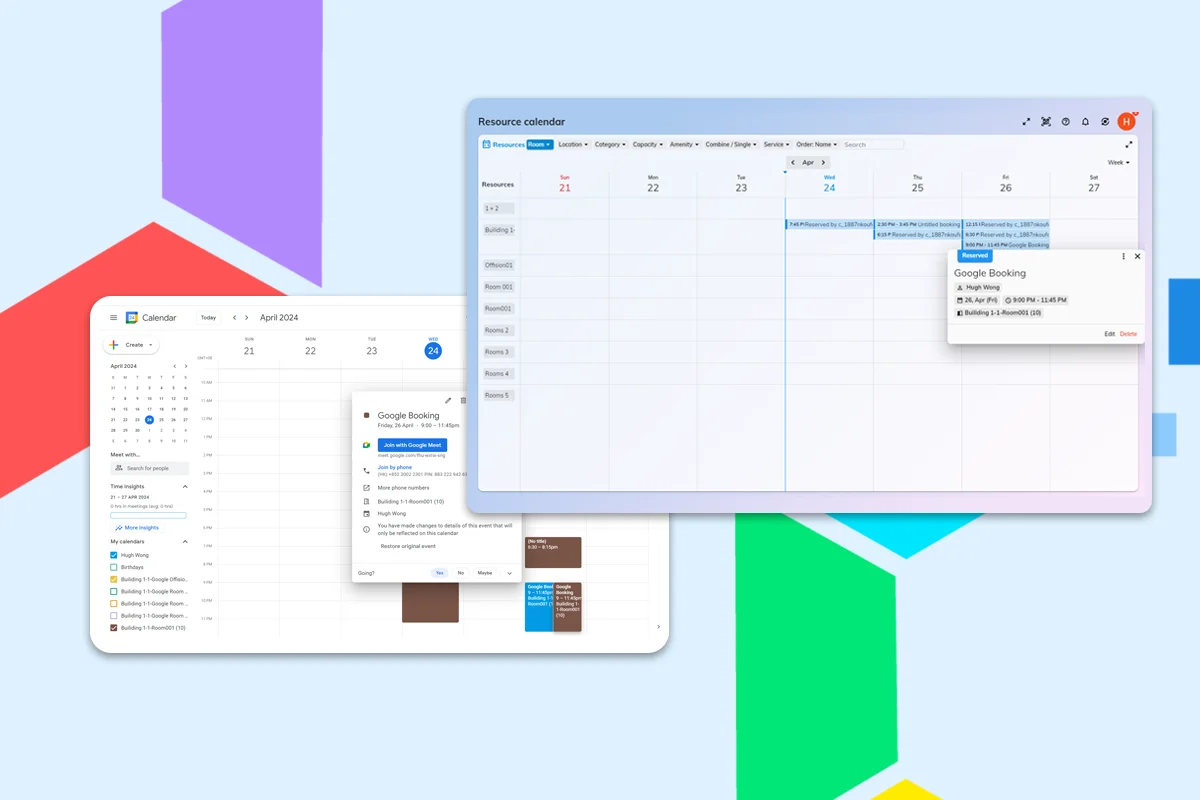 Sync calendars and rooms