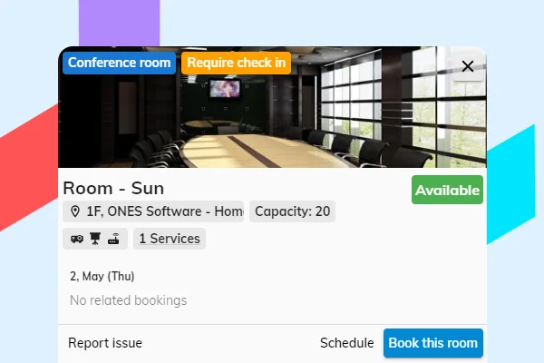 Resource booking interface