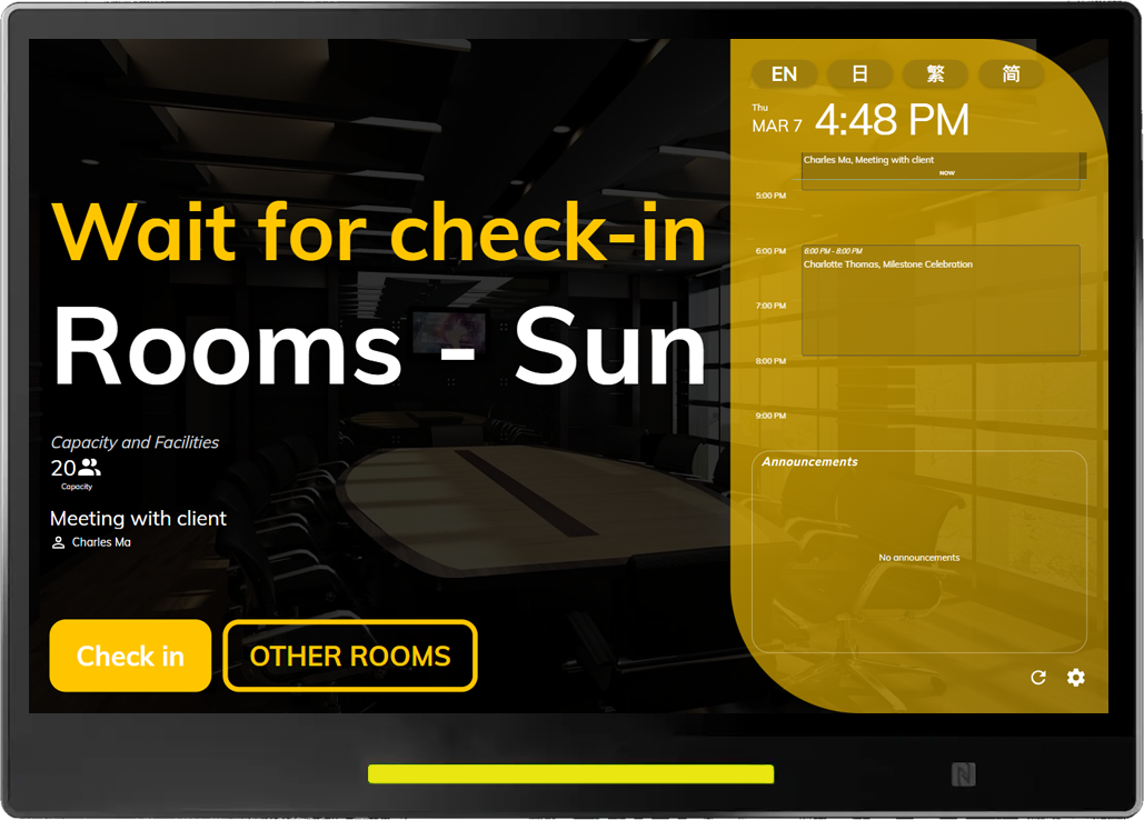 Indicates that someone is using the room. Please do not disturb.